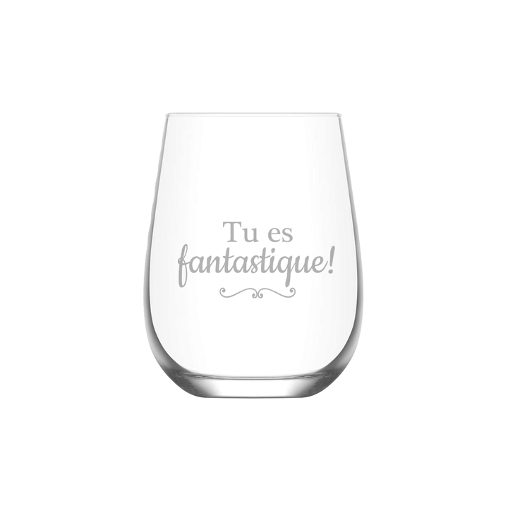 Verre gravé - Tu es fantastique!