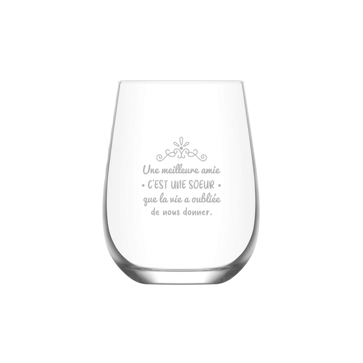 Verre gravé - Meilleure amie (SŒUR)