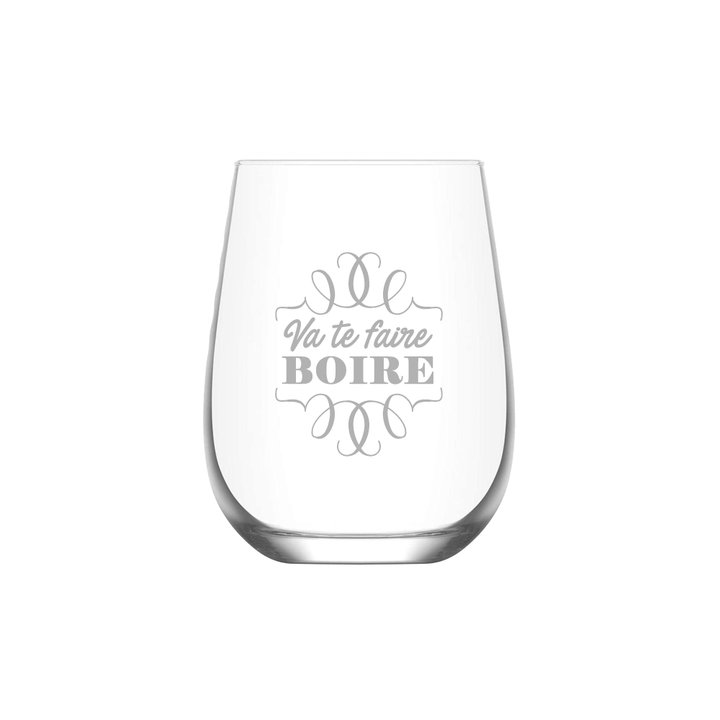 Verre gravé - Va te faire boire