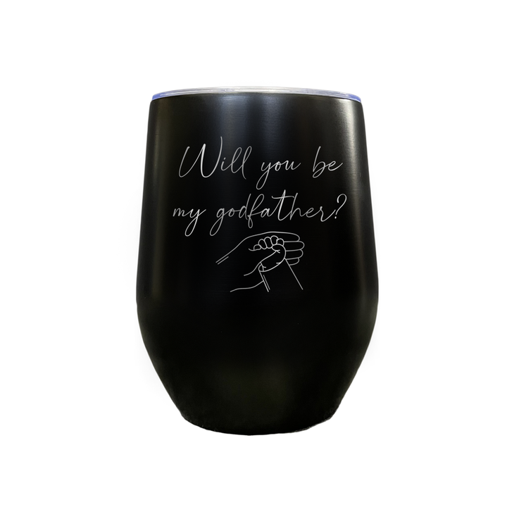 Verre gravé - Will you be my godfather?