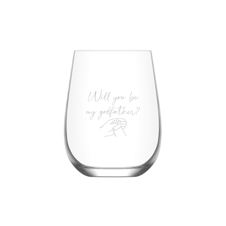 Verre gravé - Will you be my godfather?