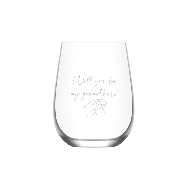 Verre gravé - Will you be my godmother?