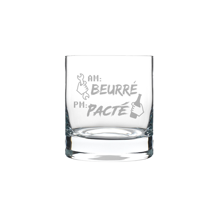 Verre gravé - AM: Beurré PM: Pacté