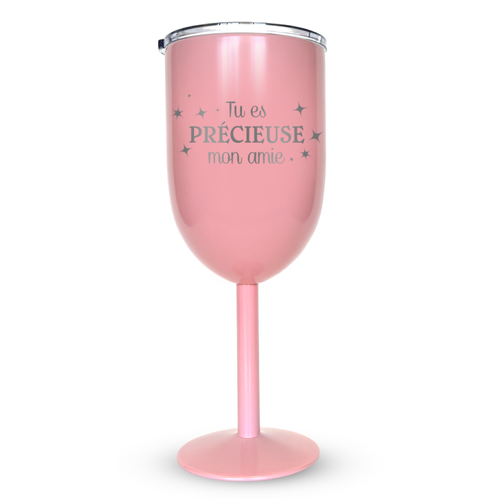 Verre gravé - Tu es précieuse mon amie