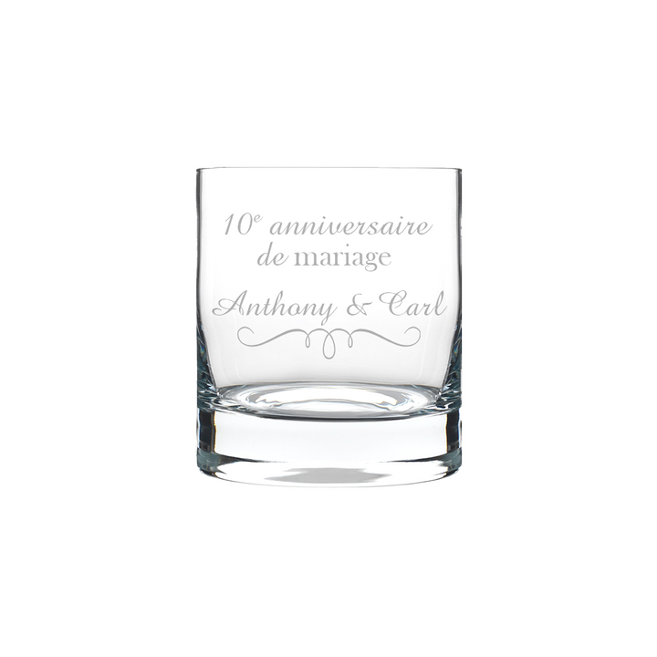 Verre gravé - Anniversaire de mariage