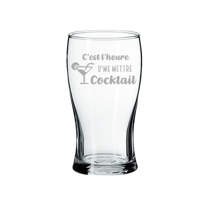 Verre gravé - C'est l'heure d'me mettre cocktail