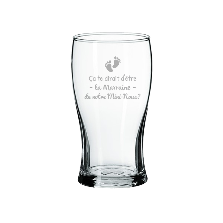 Verre gravé - Ça te dirait d'être la Marraine de notre MINI-NOUS?