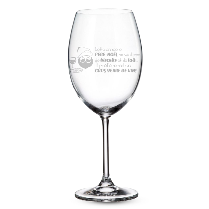 Verre gravé - Cette année, le Père-Noël
