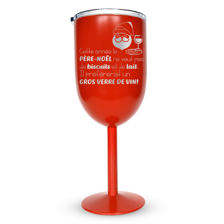 Verre gravé - Cette année, le Père-Noël