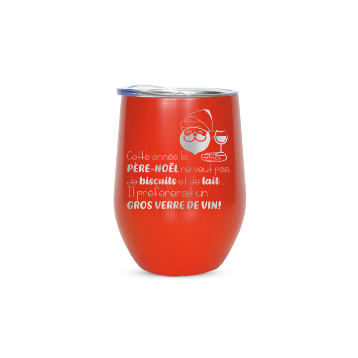 Verre gravé - Cette année, le Père-Noël