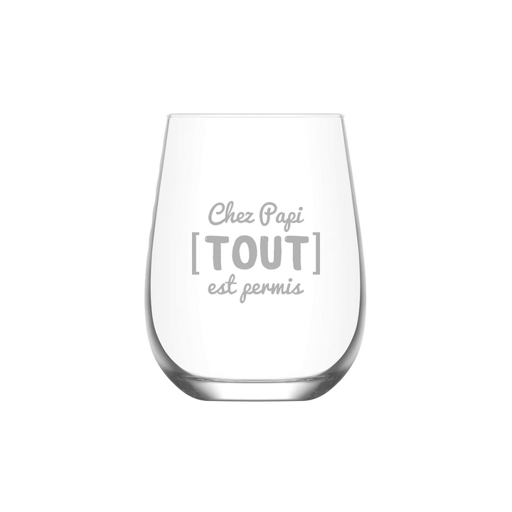 Verre gravé - Chez papi