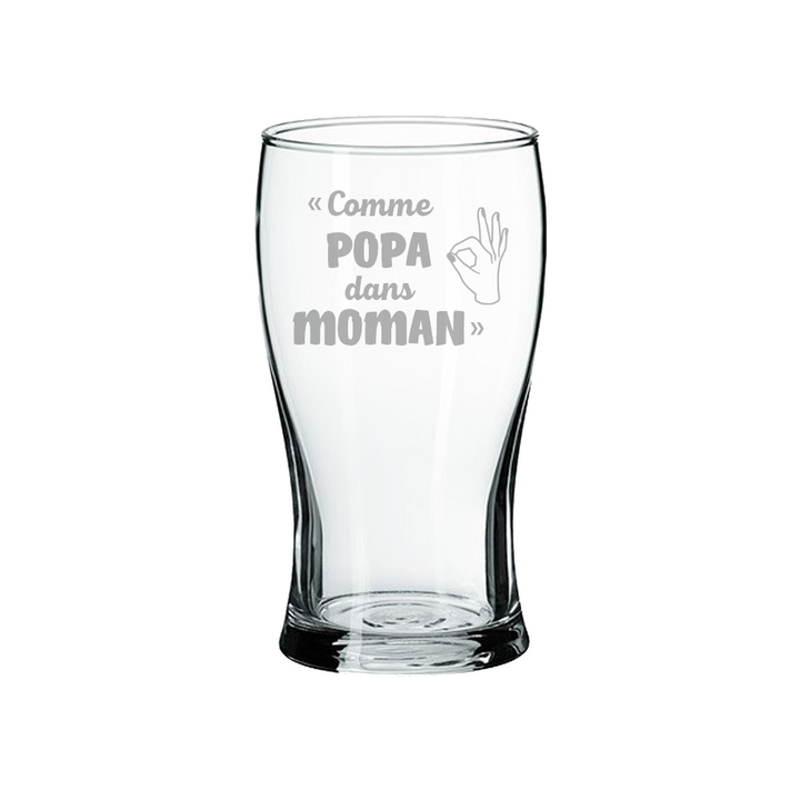 Verre gravé - Comme Popa dans Moman