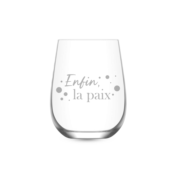 Verre gravé - Enfin, la paix