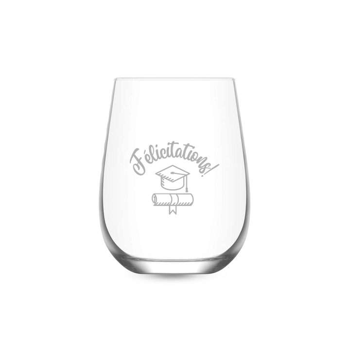 Verre gravé - Félicitations Graduation