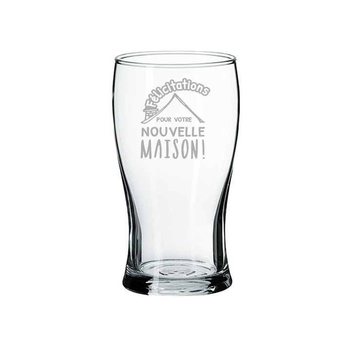 Verre gravé - Félicitations pour votre nouvelle maison !