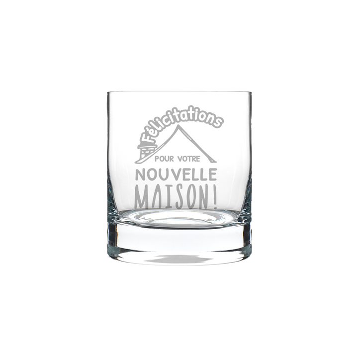 Verre gravé - Félicitations pour votre nouvelle maison !