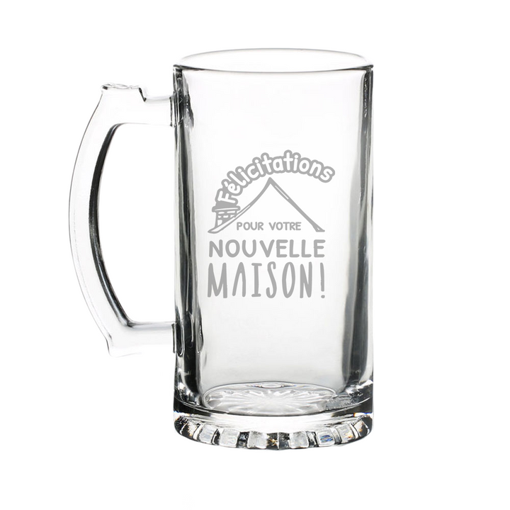 Verre gravé - Félicitations pour votre nouvelle maison !