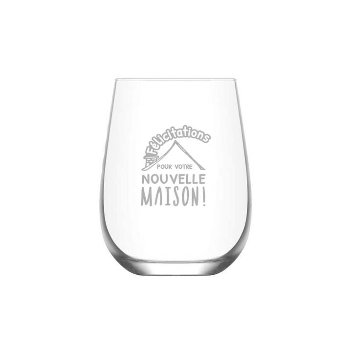Verre gravé - Félicitations pour votre nouvelle maison !