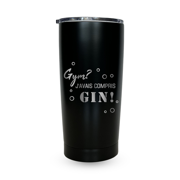 Verre gravé - Gym? J'avais compris Gin!