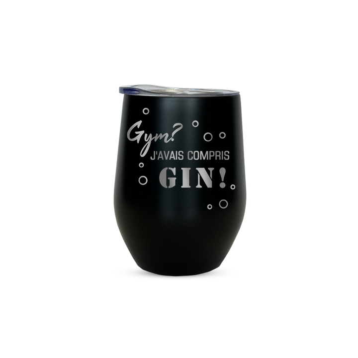 Verre gravé - Gym? J'avais compris Gin!