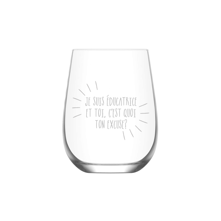 Verre gravé - Je suis Éducatrice