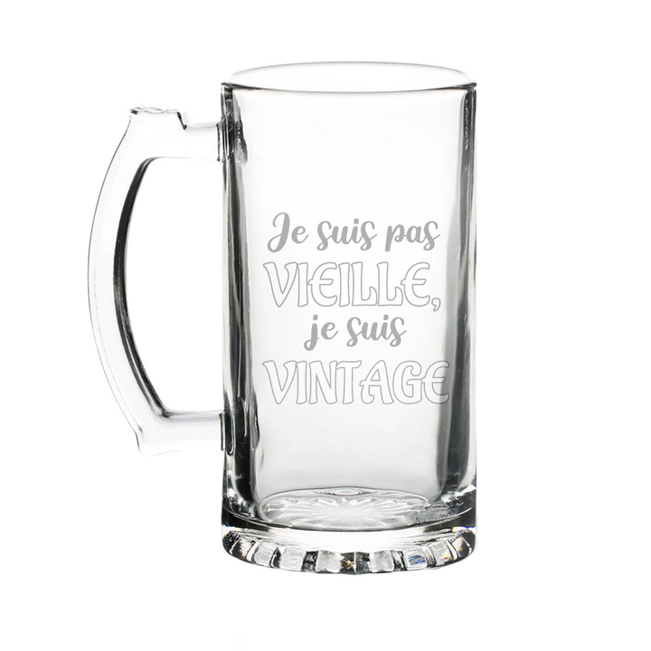 Verre gravé - Je suis pas vielle, je suis vintage