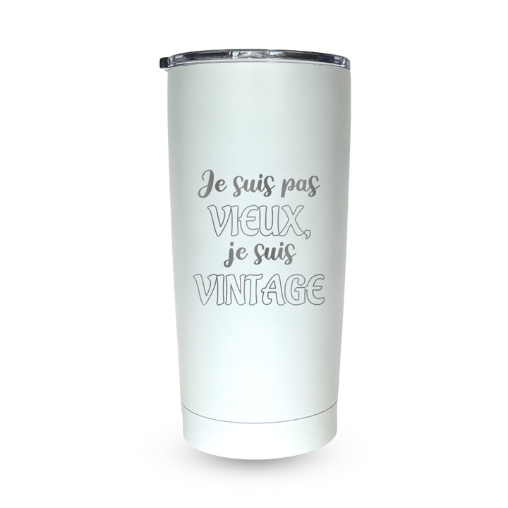 Verre gravé - Je suis pas vieux, je suis vintage