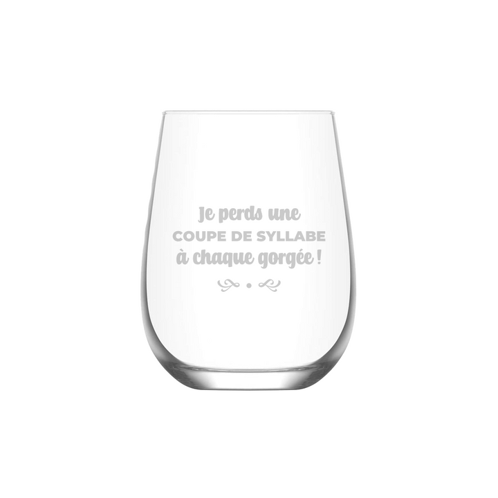 Verre gravé - Je perds une coupe de syllabe