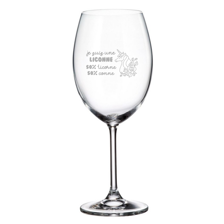 Verre gravé - Je suis une liconne