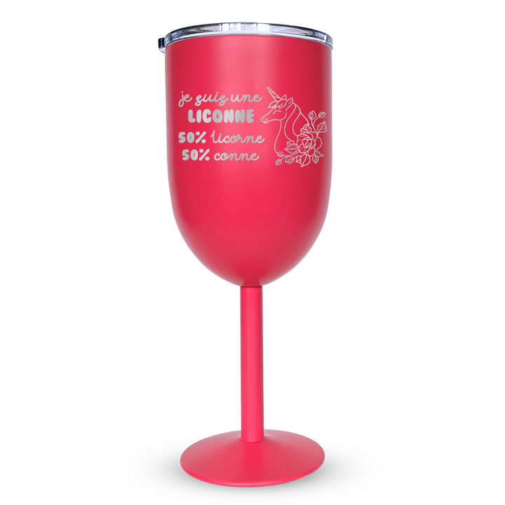 Verre gravé - Je suis une liconne