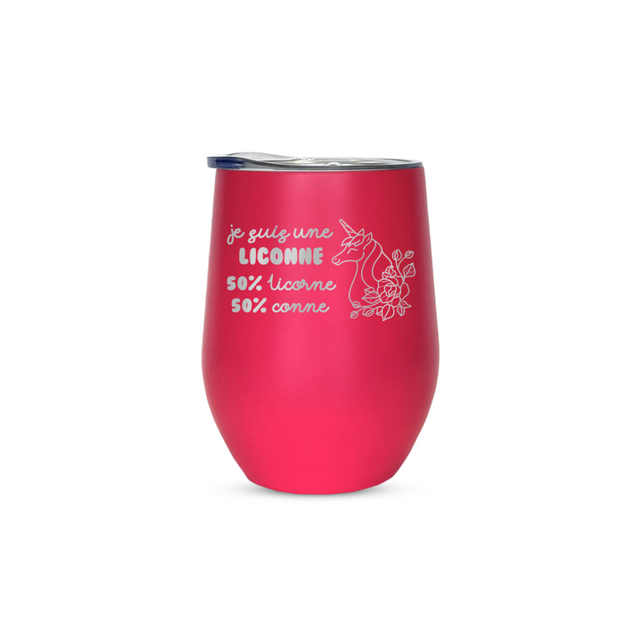 Verre gravé - Je suis une liconne