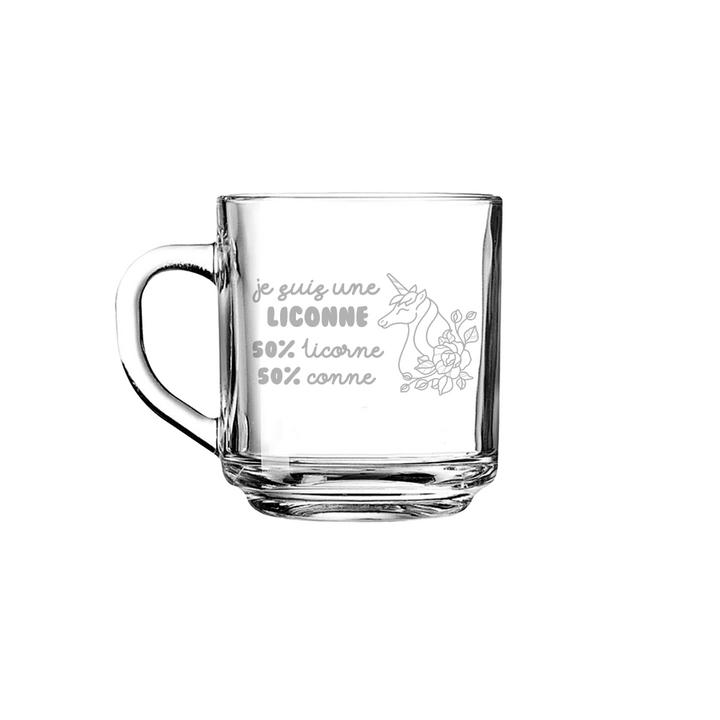 Verre gravé - Je suis une liconne