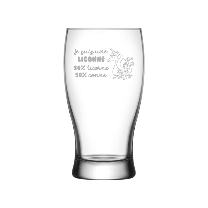 Verre gravé - Je suis une liconne