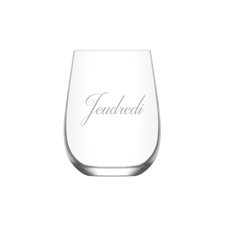 Verre à vin gravé - Jeudredi