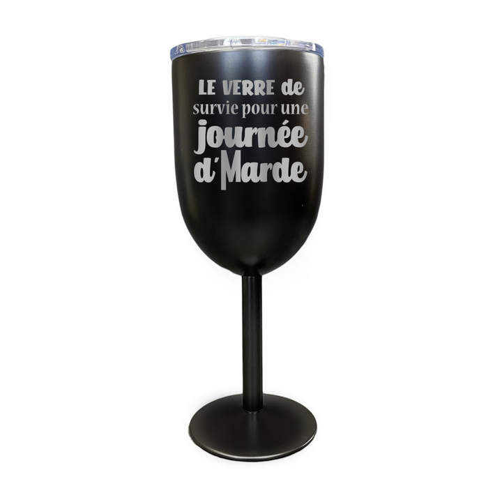 Verre gravé  - Journée d'Marde