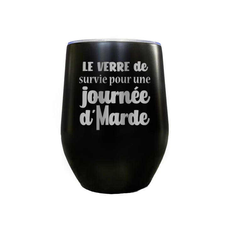 Verre gravé  - Journée d'Marde