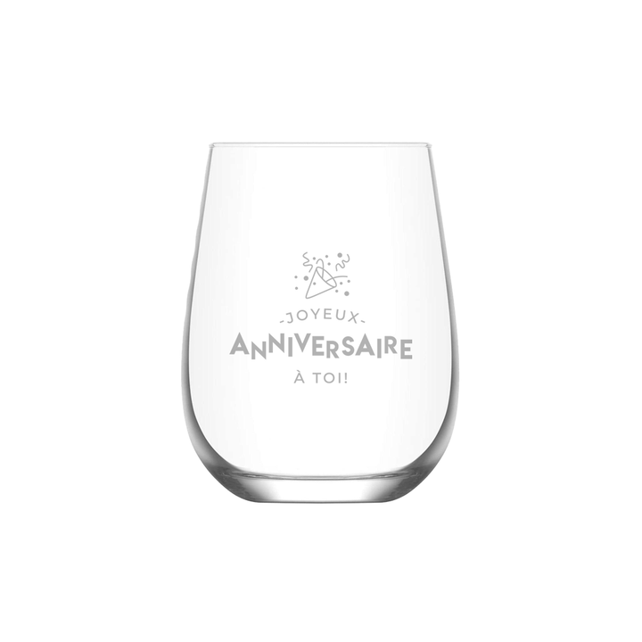 Verre gravé - Joyeux anniversaire à toi!