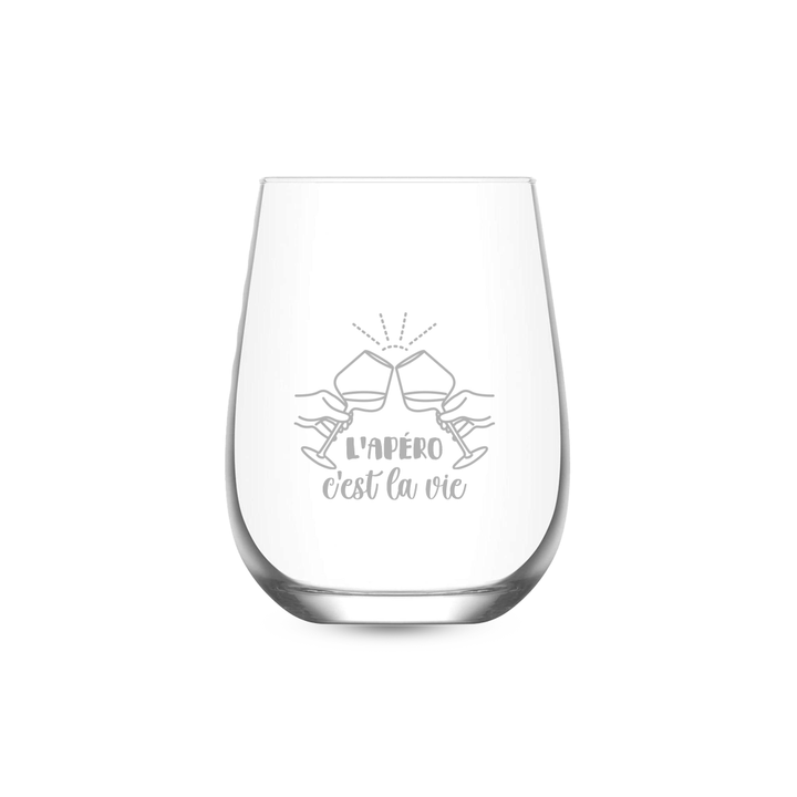 Verre gravé - L'apéro c'est la vie