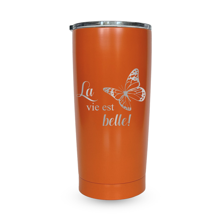 Verre gravé - La vie est belle!