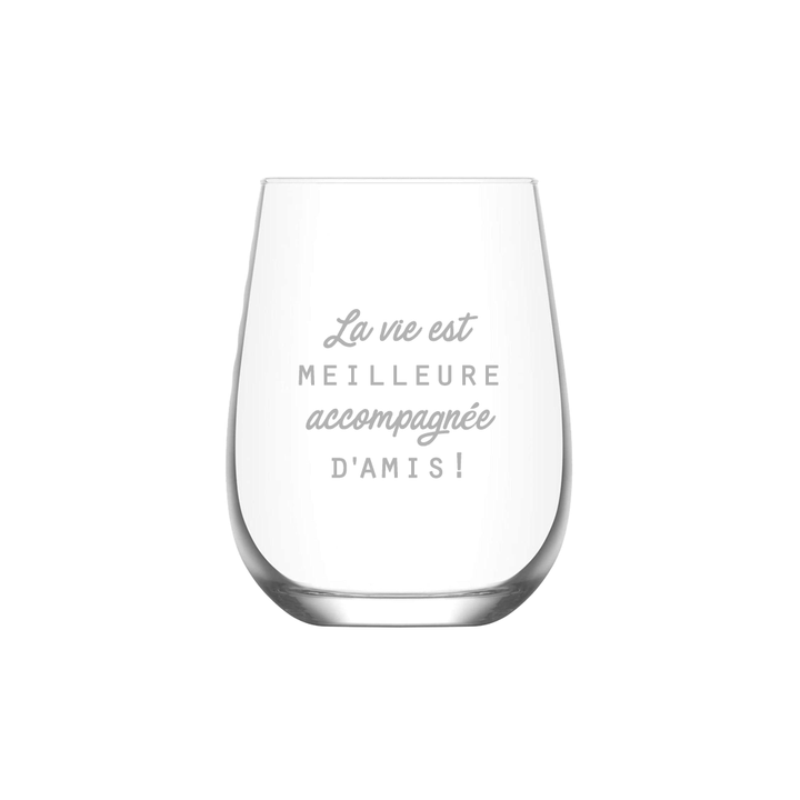 Verre gravé - Accompagnée d'amis