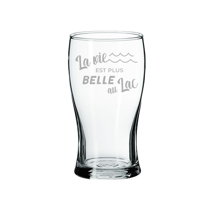 Verre gravé - La vie est plus belle au Lac