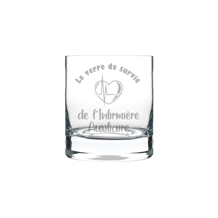 Verre gravé - Verre de survie de l'Infirmière Auxiliaire