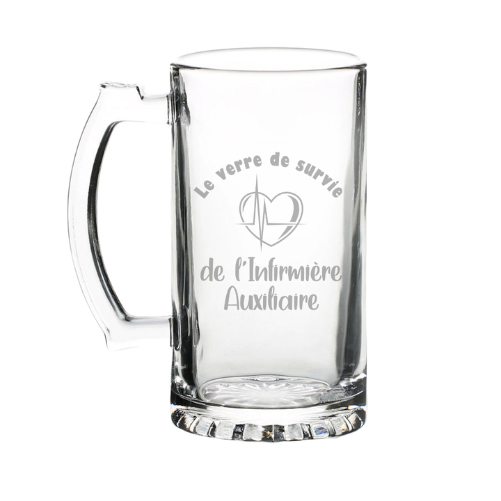 Verre gravé - Verre de survie de l'Infirmière Auxiliaire