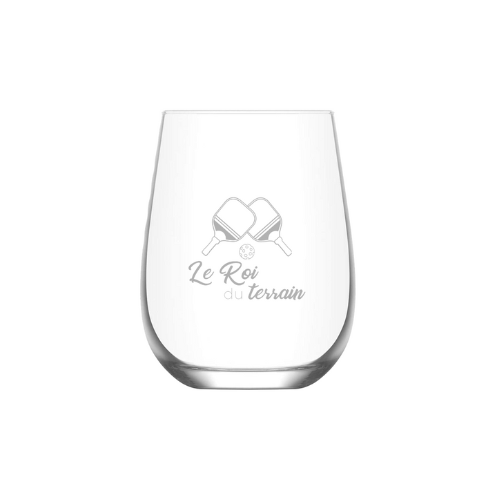 Verre gravé - Le Roi du terrain