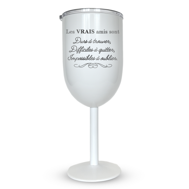 Verre gravé - Les vrais amis
