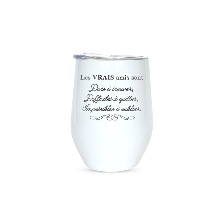 Verre gravé - Les vrais amis