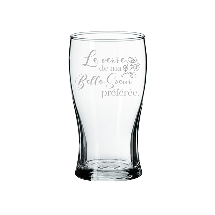 Verre gravé - Le verre de ma belle-sœur préférée