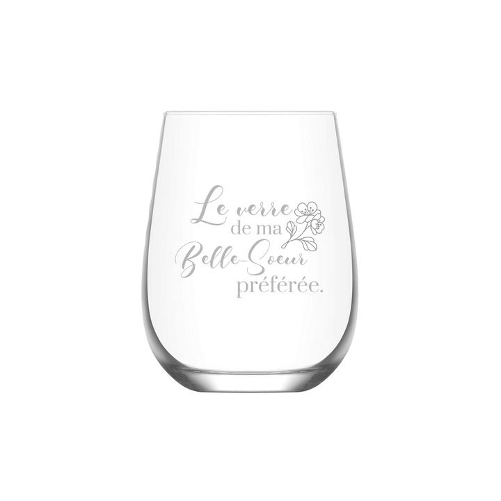 Verre gravé - Le verre de ma belle-sœur préférée