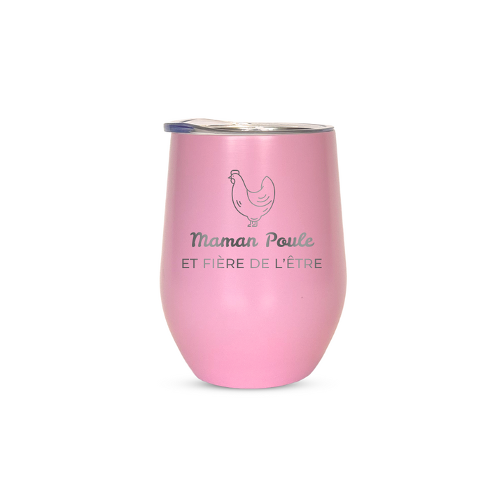 Verre gravé - Maman Poule