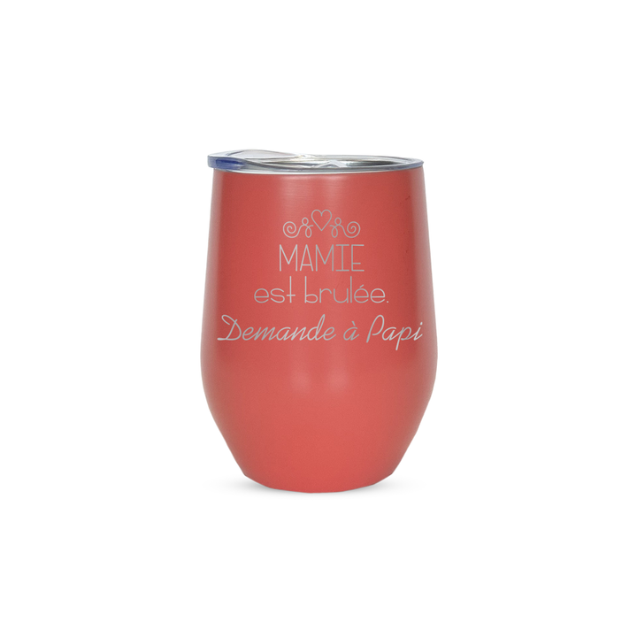 Verre gravé - Mamie est brulée